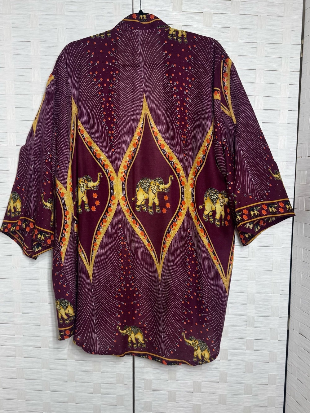 The Elephant Pants Elephant Aztec Tribal Print Kimono Cardigan L/XL Boho Long - Picture 4 of 9